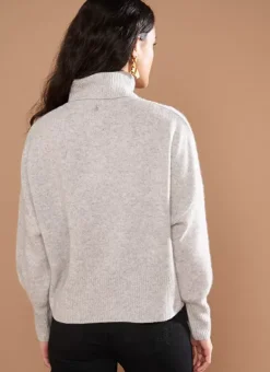 Pull Col Montant, 100% Cachemire Perle Chine Monpran Sud Express