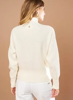 Pull Col Montant A Cotes, Volume Large Ecru Maemi Sud Express