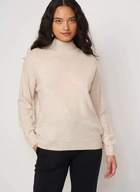 Pull Col Montant En Cachemire Beige Chine Myangela Sud Express