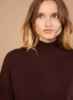 Pull Col Montant En Cachemire Marron Myangela Sud Express