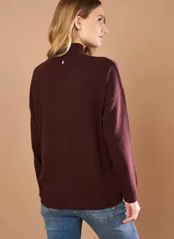 Pull Col Montant En Cachemire Marron Myangela Sud Express