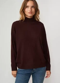 Pull Col Montant En Cachemire Marron Myangela Sud Express