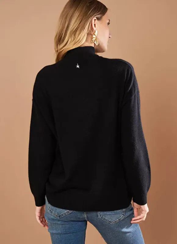 Pull Col Montant En Cachemire Noir Myangela Sud Express