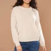 Pull Col Rond 100% Cachemire Beige Chine Mapoue Sud Express