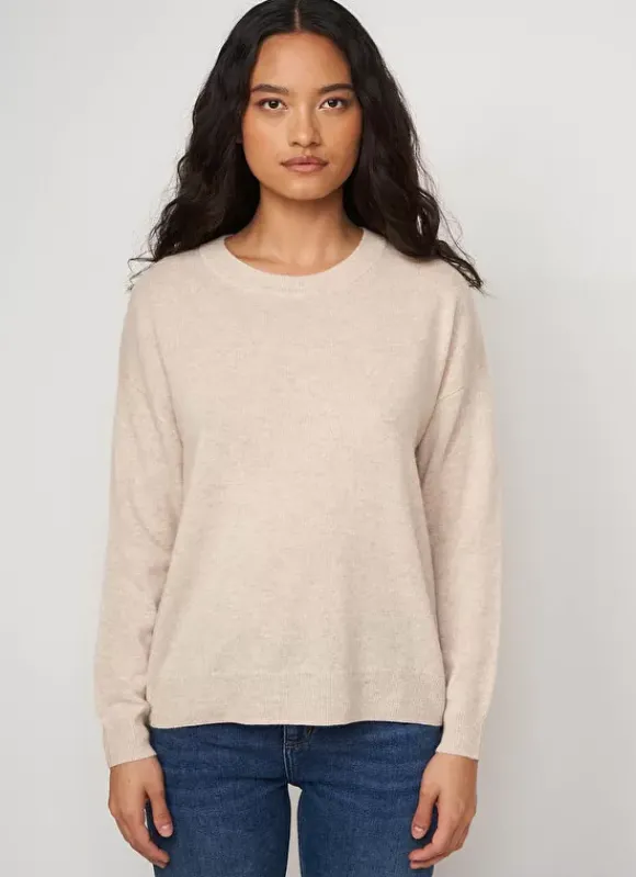 Pull Col Rond 100% Cachemire Beige Chine Mapoue Sud Express