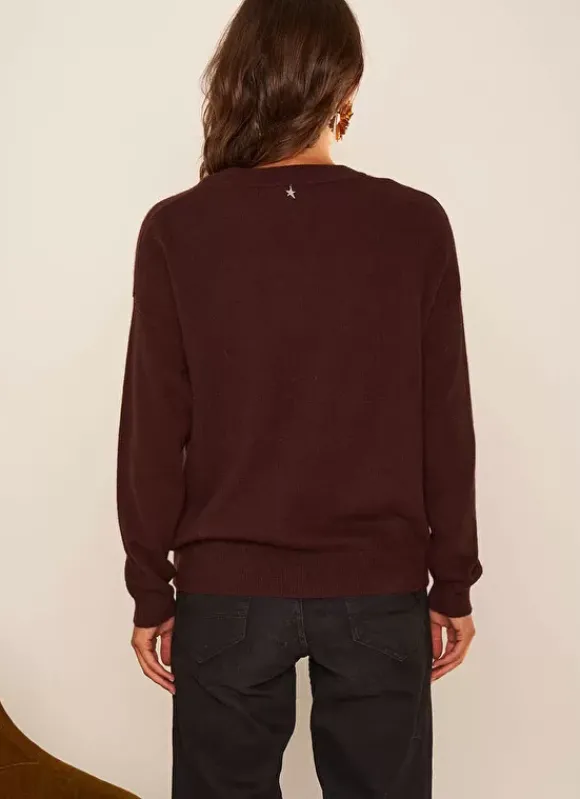 Pull Col Rond 100% Cachemire Marron Mapoue Sud Express