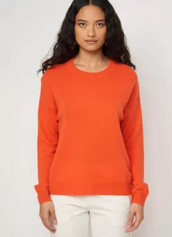 Pull Col Rond 100% Cachemire Orange Mapoue Sud Express