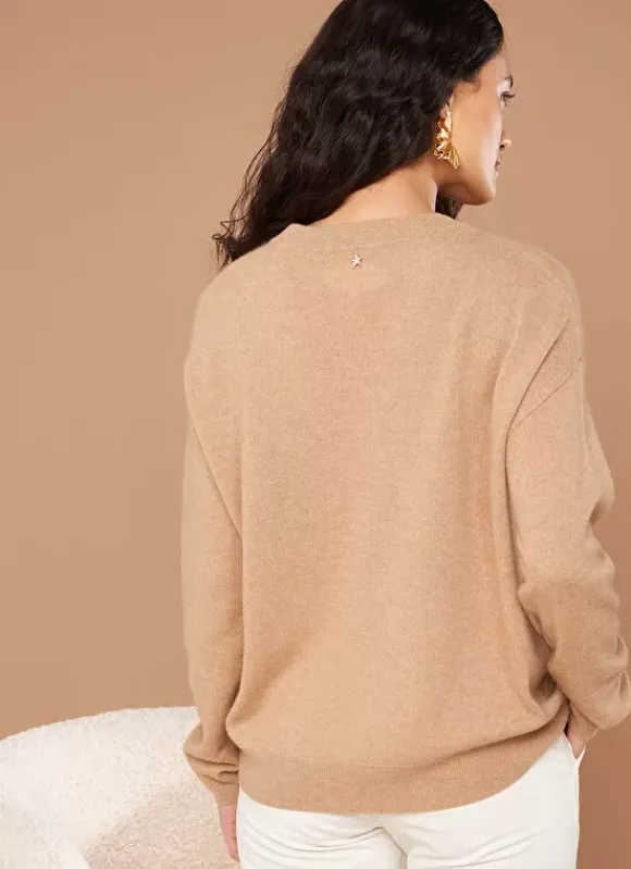 Pull Col Rond 100% Cachemire Camel Mapoue Sud Express