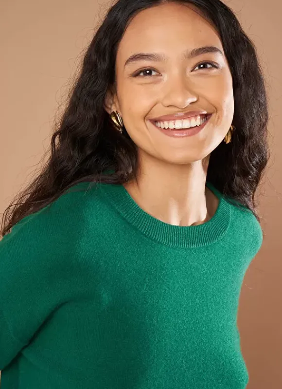 Pull Col Rond 100% Cachemire Green Mapoue Sud Express