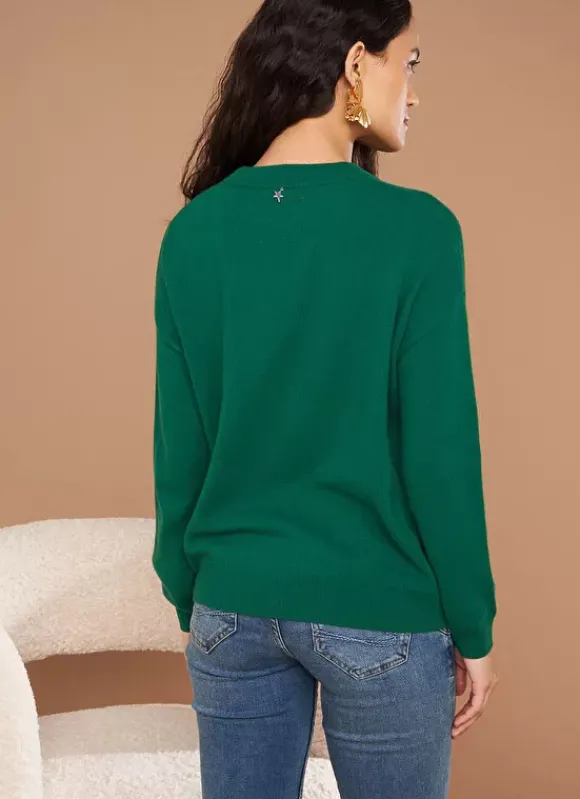 Pull Col Rond 100% Cachemire Green Mapoue Sud Express