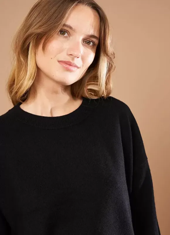 Pull Col Rond 100% Cachemire Noir Mapoue Sud Express