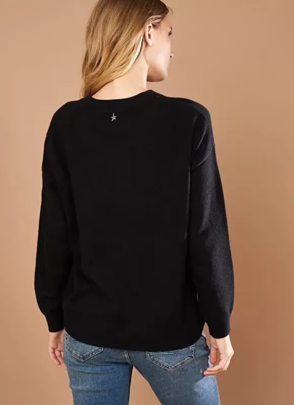 Pull Col Rond 100% Cachemire Noir Mapoue Sud Express