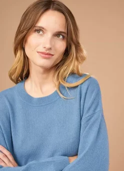 Pull Col Rond 100% Cachemire Denim Mapoue Sud Express
