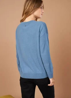 Pull Col Rond 100% Cachemire Denim Mapoue Sud Express