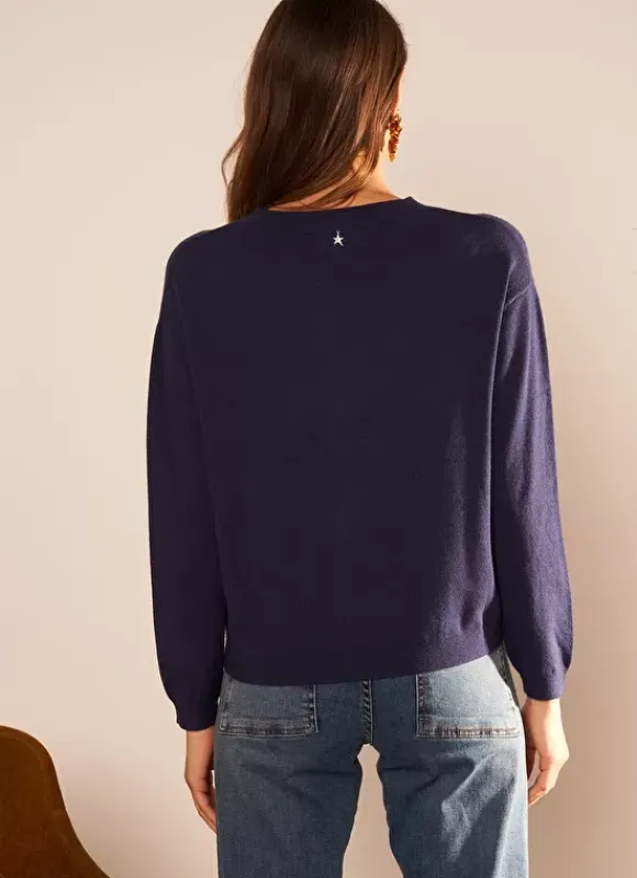 Pull Col Rond A Maille Douce Marine Melaniae Sud Express