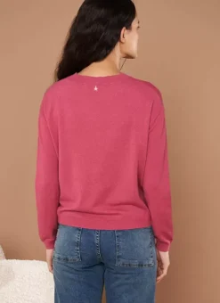 Pull Col Rond A Maille Douce Vieux Rose Melaniae Sud Express