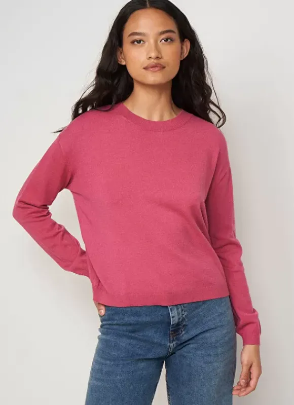 Pull Col Rond A Maille Douce Vieux Rose Melaniae Sud Express