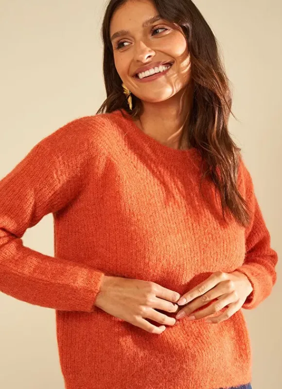 Pull Col Rond Abricot Moncoeuro Sud Express