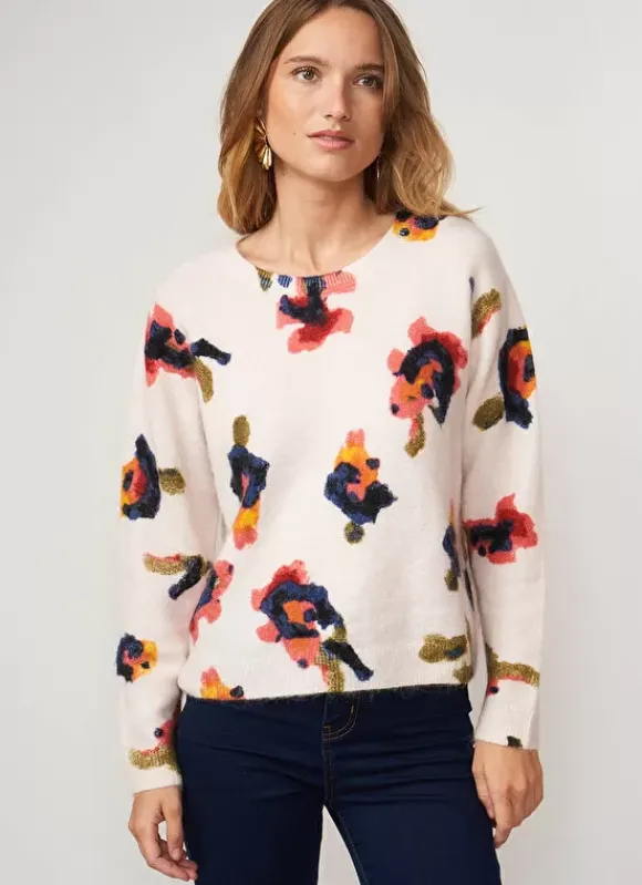 Pull Col Rond Avec Imprime Floral Poudre Mariah Sud Express