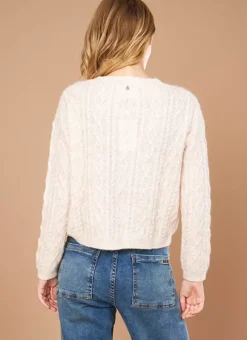 Pull Col Rond Avec Jeu De Torsades Poudre Madil Sud Express