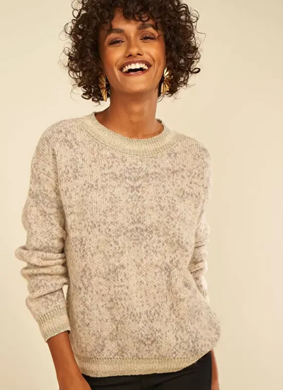Pull Col Rond Ecru Chine Manona Sud Express