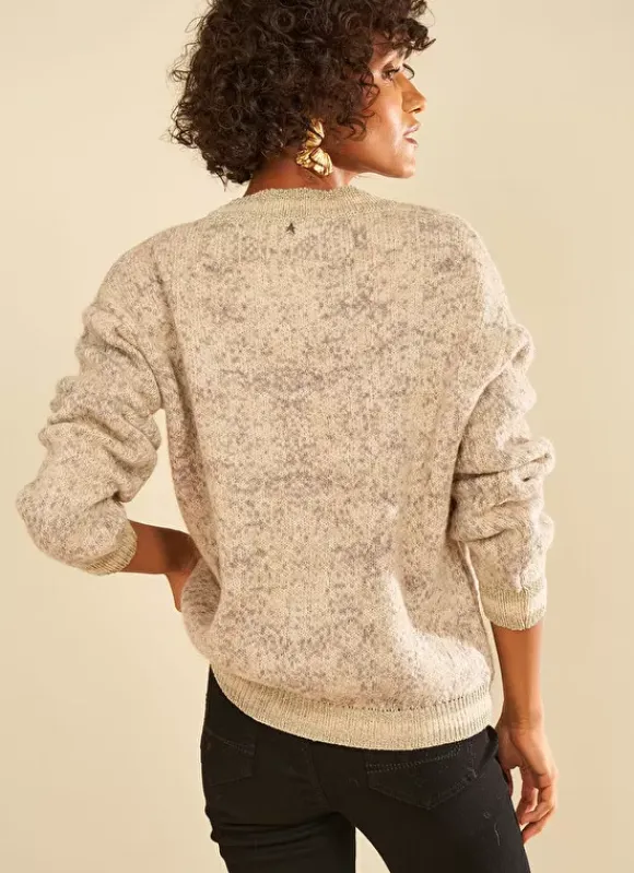 Pull Col Rond Ecru Chine Manona Sud Express