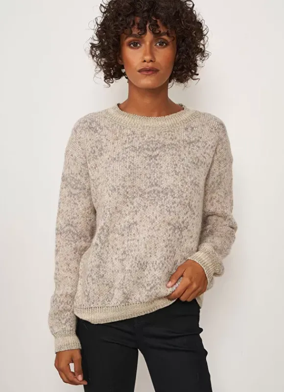 Pull Col Rond Ecru Chine Manona Sud Express