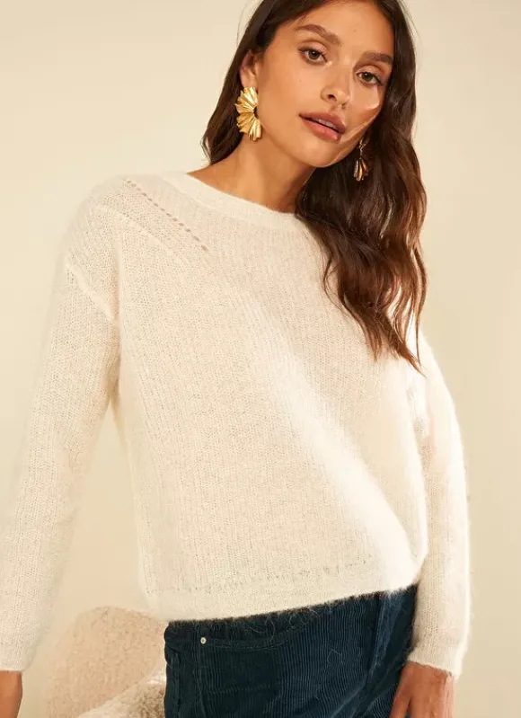 Pull Col Rond Ecru Moncoeuro Sud Express