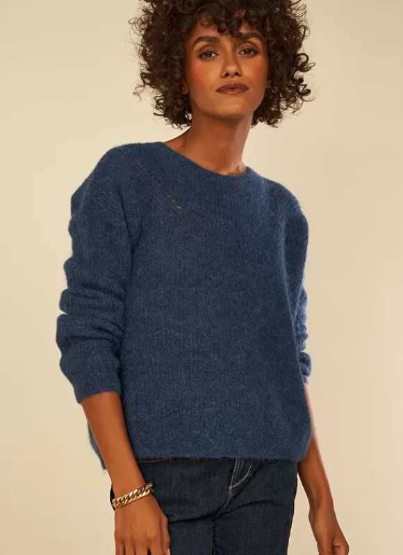 Pull Col Rond Indigo Moncoeuro Sud Express