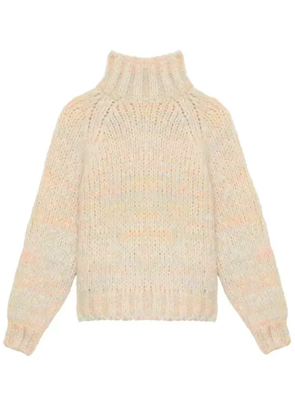 Pull Col Rond Laine Melangee Jaune Maisie Sud Express