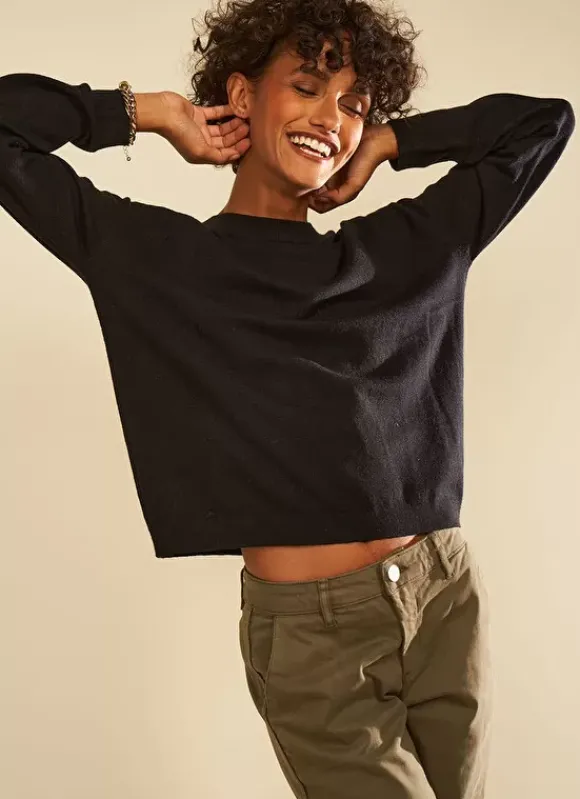 Pull Col Rond Noir Melaniae Sud Express