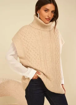 Pull Col Roule Beige Chine Mishapi Sud Express