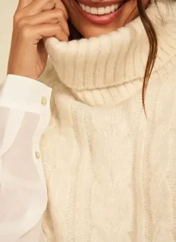 Pull Col Roule Ecru Mishapi Sud Express