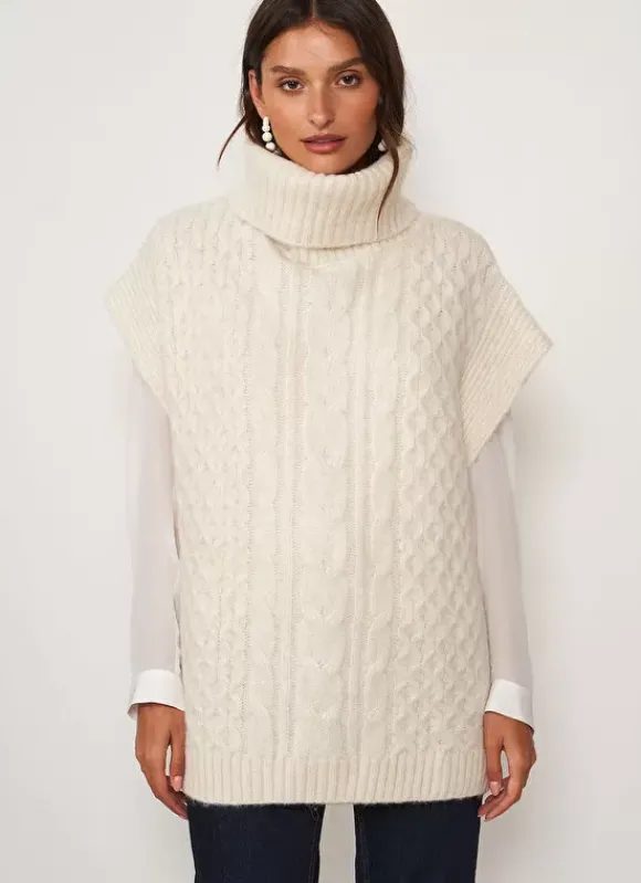 Pull Col Roule Ecru Mishapi Sud Express