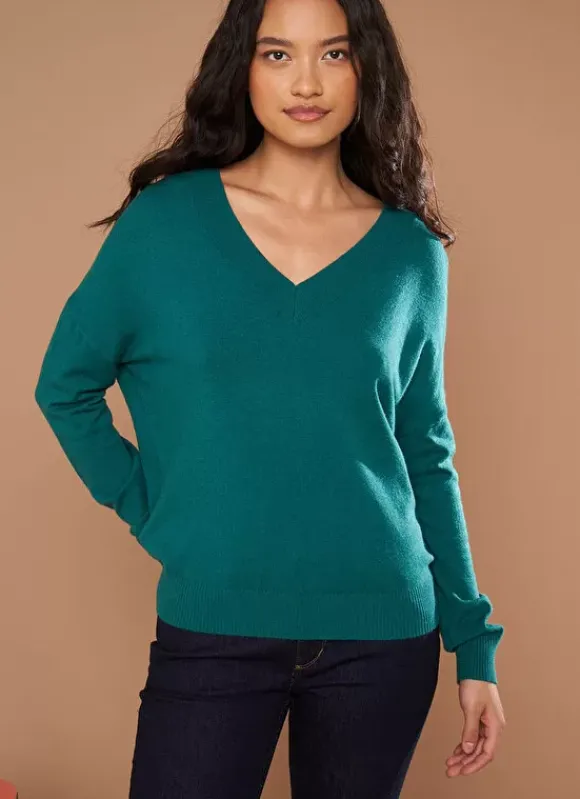 Pull Col V A Maille Douce Bouteille Marseillan Sud Express