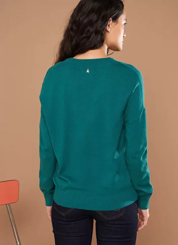 Pull Col V A Maille Douce Bouteille Marseillan Sud Express