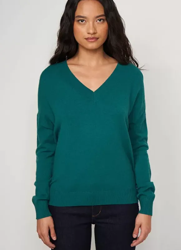 Pull Col V A Maille Douce Bouteille Marseillan Sud Express