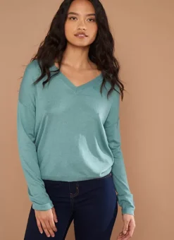 Pull Col V A Manches Longues Amande Madia Sud Express