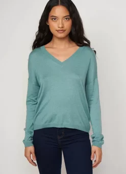 Pull Col V A Manches Longues Amande Madia Sud Express