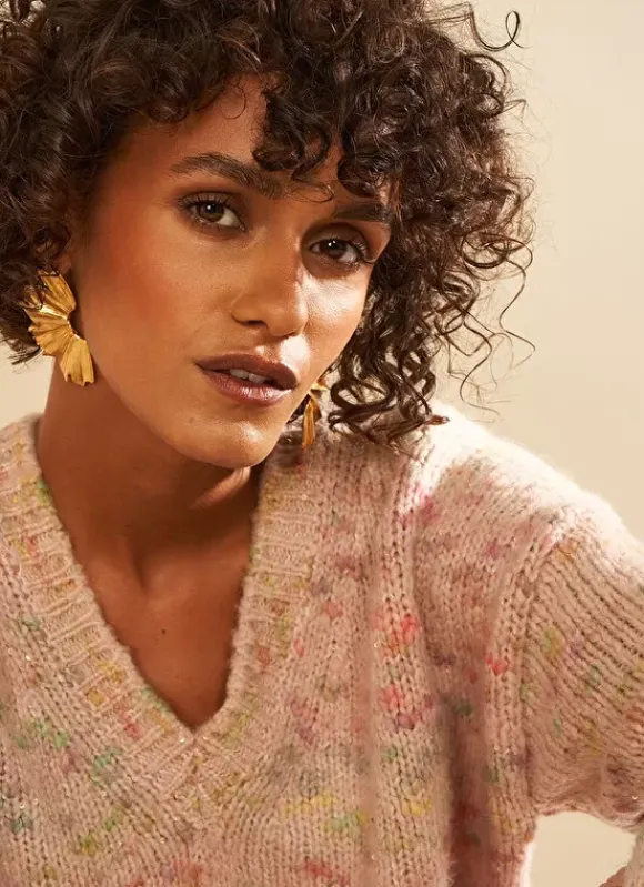 Pull Col V A Sequins Poudre Marissa Sud Express