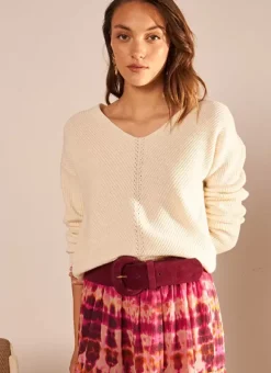 Pull Col V Ecru Mathia Sud Express