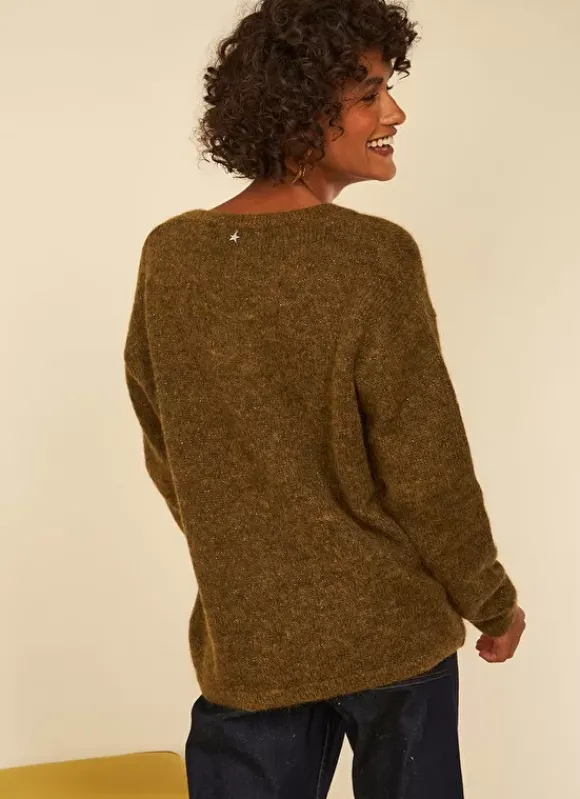 Pull Col V En Mohair Kaki Mannakayx Sud Express