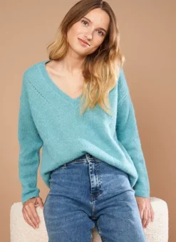 Pull Col V En Mohair Mint Mannakay Sud Express