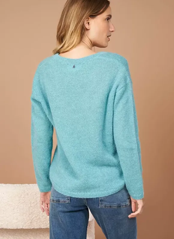 Pull Col V En Mohair Mint Mannakay Sud Express