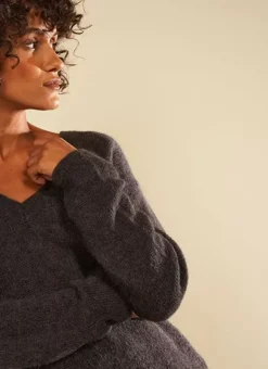 Pull Col V En Mohair Plomb Mannakayx Sud Express