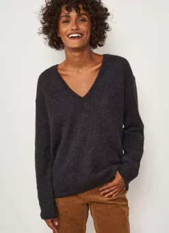 Pull Col V En Mohair Plomb Mannakayx Sud Express