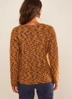 Pull Col V, Fil Effet Animal Camel Madeline Sud Express