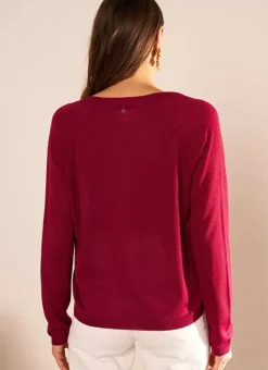 Pull Col V Irise Framboise Madeleine Sud Express