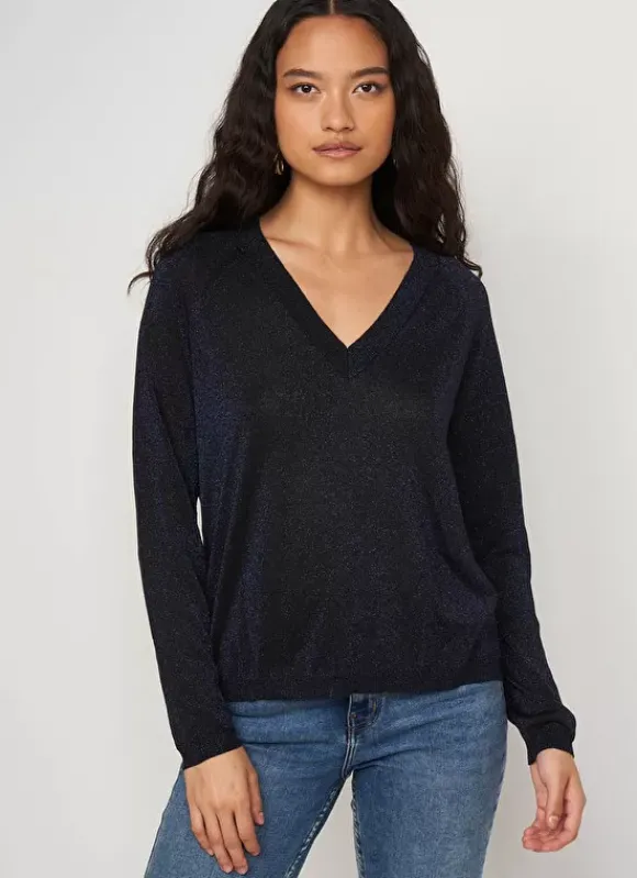 Pull Col V Irise Marine Madeleine Sud Express