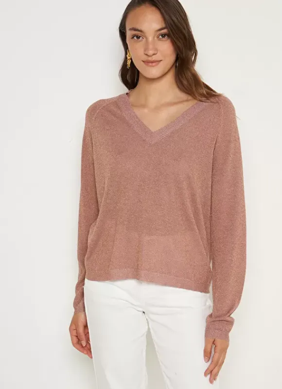 Pull Col V Irise Poudre Madeleine Sud Express